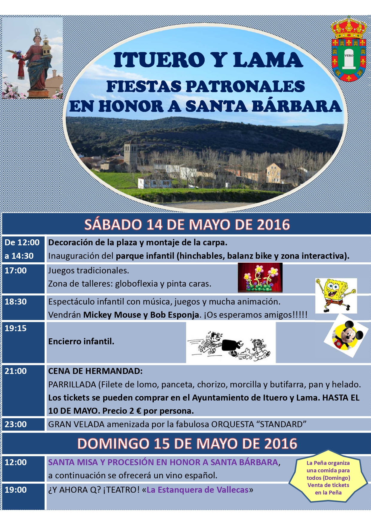 Fiestas patronales en honor a Santa Bárbara 2016 Ituero y Lama